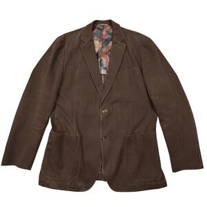 Kroon Mens Brown Cotton Blend‎ Blazer Jacket Size 42 L Vintage Look